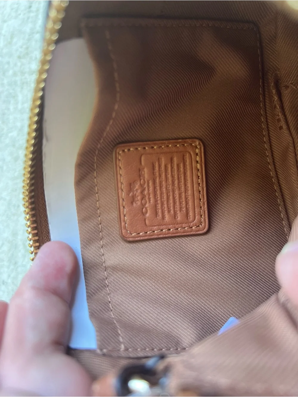 Coach Brown Leather Mini Wristlet (Nolita 19)